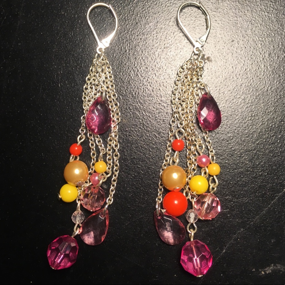 Candie’s Dangle Earrings Pink Gems